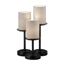 Dakota 3 Light 16" Tall Table Lamp with Translucent Porcelain Shades