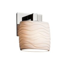 Limoges 6.5" ADA Compliant Bathroom Sconce with Porcelain Wave Shade