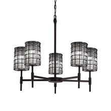 Wire Glass 24" Union 5 Light Shaded LED Chandelier
