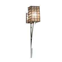 Wire Glass 4.5" Sabre Single Light Bathroom Sconce with Grid with Clear Bubbles Shade