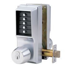 2-3/4" Backset Mechanical Pushbutton Cylindrical Lock with Entry/Egress Knobs and Key Override from the Simplex EE1000 Series