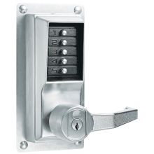 Left Handed Mechanical Combination Exit Trim Lock with Lever and Key Override from the Simplex LP1000 Series