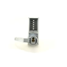 Left Handed Mechanical Pushbutton Mortise Lock with Lever Handle and Key Override from the Simplex 8100 Series Less Core