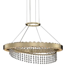 Saturno 20" Wide LED Ring Chandelier with Firenze Crystal