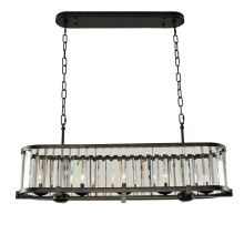 Essex 5 Light 9" Wide Linear Chandelier with Clear Crystal Shade