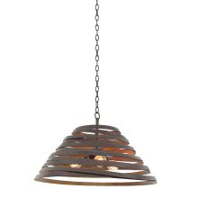 Tempest 3 Light 26" Wide Pendant with Brown Metal Shade