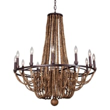 Beechwood 12 Light 34" Wide Beaded Chandelier