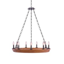 Lansdale 9 Light 33" Wide Wrought Iron Ring Chandelier