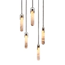 Flint Additions 24" Wide LED Multi Light Pendant with Alabaster Shades
