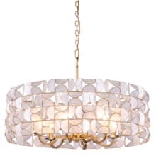 Crescent 6 Light 28" Wide Pendant with Capiz Shell Shade