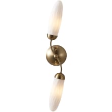 Crest 2 Light 27" Tall Wall Sconce with Frosted Water Glass Shades