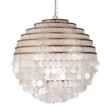 Sphere 6 Light 28" Wide Pendant with Hanging Capiz Shells