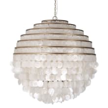 Sphere 8 Light 36" Wide Pendant with Hanging Capiz Shells