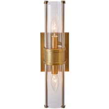 Duet 2 Light 17" Tall Wall Sconce with Clear Glass Shades