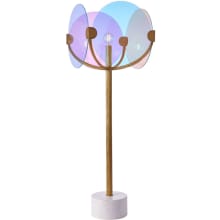 Chroma 68" Tall Torchiere Floor Lamp with Iridescent Glass Shades
