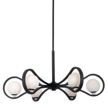 Elliptical 6 Light 44" Wide LED Chandelier with Alabaster Shades