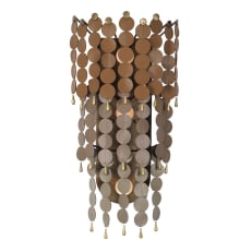 Pelt 3 Light 25" Tall Wall Sconce with Hanging Leather Medallions