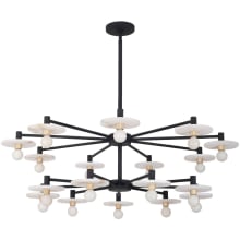 Discus 18 Light 42" Wide Chandelier with Alabaster Shades