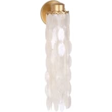 Edgy 20" Tall LED Wall Sconce with Hanging Capiz Shells
