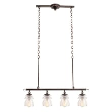 Brierfield 4 Light 31" Wide Linear Chandelier with Clear Glass Shade