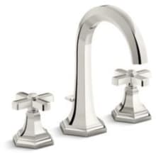 For Town 1.2 GPM Widespread Bathroom Faucet with Tall Spout, Cross Handle, and Pop-Up Drain Assembly