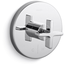 One Cross Handle Thermostatic Valve Trim with Cold and Hot Indexing - Less Rough In