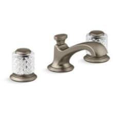 Script 1.2 GPM Widespread Bathroom Faucet with Clear Crystal Handles and Pop-Up Drain Assembly