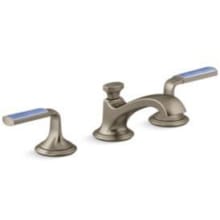Script 1.2 GPM Widespread Bathroom Faucet with Blue Wave Lever Handles and Pop-Up Drain Assembly
