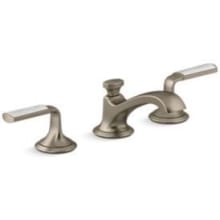 Script 1.2 GPM Widespread Bathroom Faucet with Frost Wave Lever Handles and Pop-Up Drain Assembly