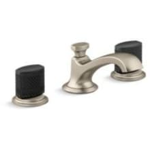 Script 1.2 GPM Widespread Bathroom Faucet with Black Porcelain Knob Handles and Pop-Up Drain Assembly