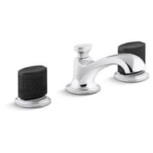 Script 1.2 GPM Widespread Bathroom Faucet with Black Porcelain Knob Handles and Pop-Up Drain Assembly