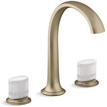 Script 1.2 GPM Widespread Bathroom Faucet with White Porcelain Knob Handles