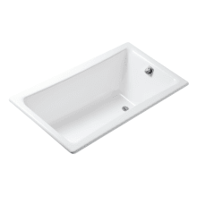 Barbara Barry 60" Cast Iron Soaking Bathtub Drop In or Undermount Installation with Reversible Drain