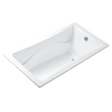 For Country 71-3/4" Cast Iron Soaking Bathtub Drop In or Undermount Installation with Reversible Drain