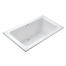 Perfect 69" Acrylic Soaking Bathtub Drop In or Undermount Installation with Center Drain