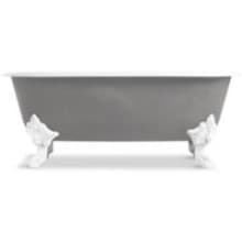 Circe 69" Free Standing Clawfoot Cast Iron Soaking Tub with Center Drain