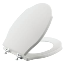 Hampstead Colored Wood Toilet Seat Elongated with Nickel Silver Trim