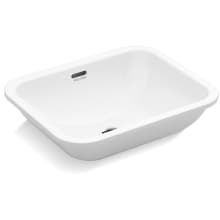 Perfect 19-3/16" Vitreous China Under-Mount Bathroom Sink with Overflow and Glazed Underside