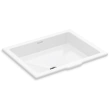 Perfect 19-13/16" Centric Rectangle Undermount Bathroom Sink with Slotted Overflow