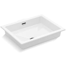 Perfect 19-13/16" Vitreous China Undermount Bathroom Sink with Overflow and Glazed Exterior
