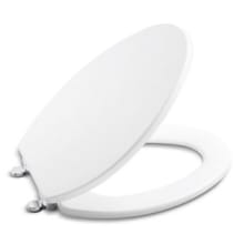 Colored Slow-Close Toilet Seat Elongated with Brushed Bronze Trim