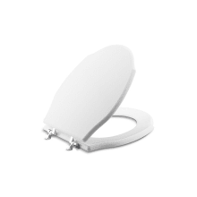 Hampstead Colored Wood Toilet Seat Elongated with Chrome Trim
