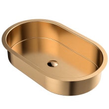 Cinox 27-1/2" Oval Stainless Steel Undermount Bathroom Sink