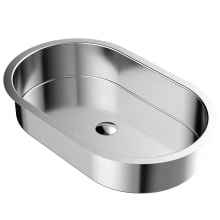Cinox 27-1/2" Oval Stainless Steel Undermount Bathroom Sink