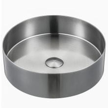 Cinox 14-1/4" Circular Stainless Steel Vessel Bathroom Sink