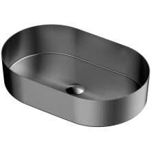 Cinox 21-5/8" Oval Stainless Steel Vessel Bathroom Sink