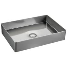 Cinox 23-5/8" Rectangular Stainless Steel Vessel Bathroom Sink