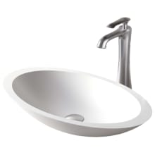 Quattro Matte Collection 23" Acrylic / Solid Surface Vessel Bathroom Sink with 1.2 GPM Bathroom Faucet and Pop-Up Drain Assembly