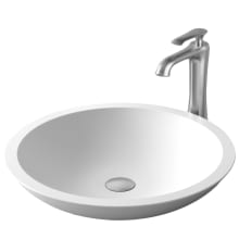 Quattro Matte Collection 19-1/4" Acrylic / Solid Surface Vessel Bathroom Sink with 1.2 GPM Bathroom Faucet and Pop-Up Drain Assembly