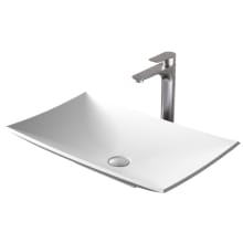 Quattro Matte Collection 25-1/4" Acrylic / Solid Surface Vessel Bathroom Sink with 1.2 GPM Bathroom Faucet and Pop-Up Drain Assembly